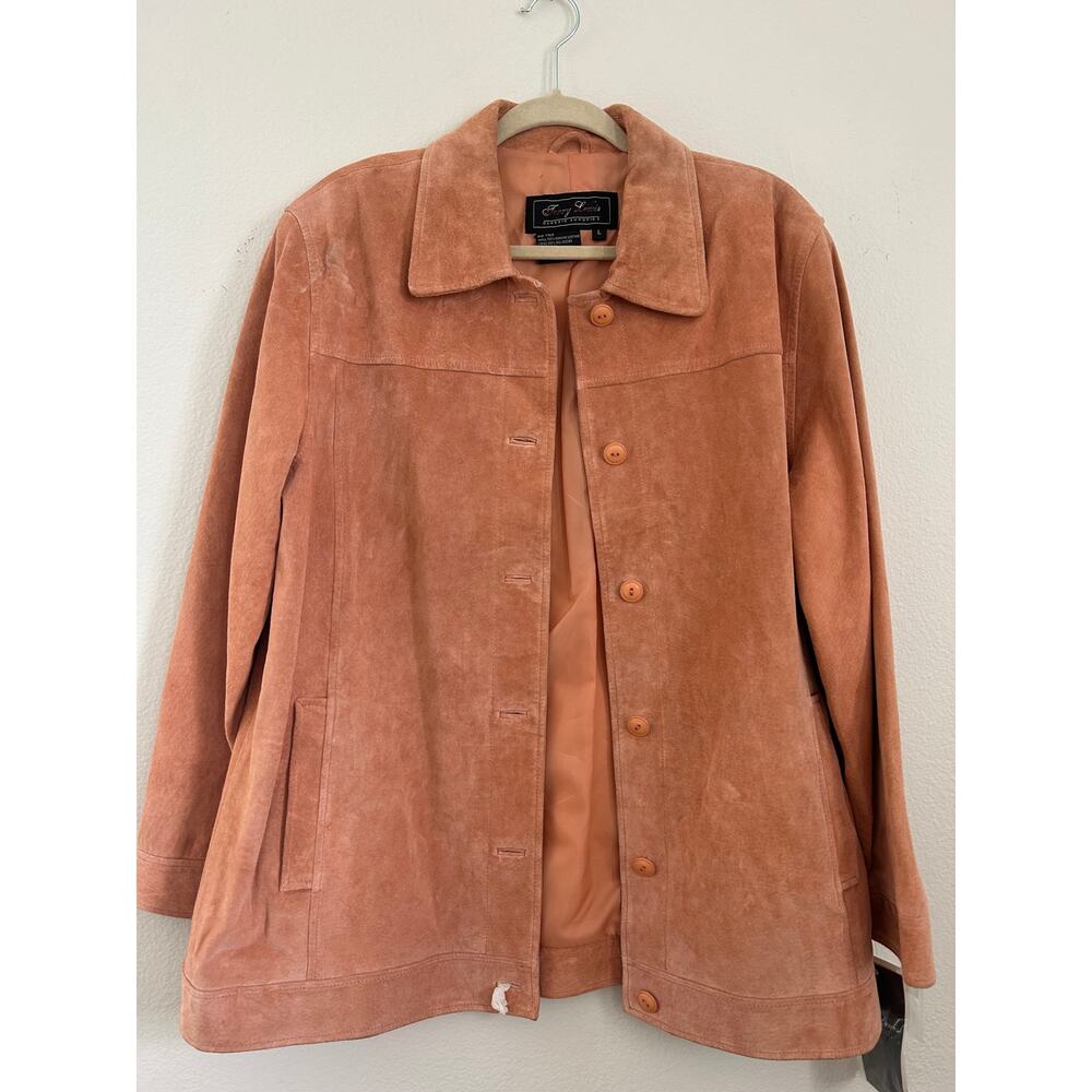 Terry Lewis NWT Suede Jacket Peach/Pink/Salmon Women's Size L